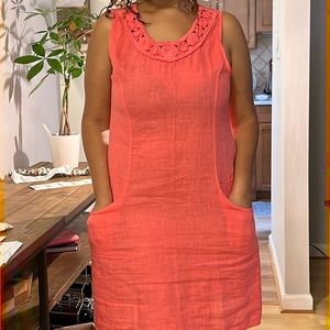 Over the knee coral dress